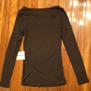 NWT Three Dot Long Sleeve Drape T-Shirt